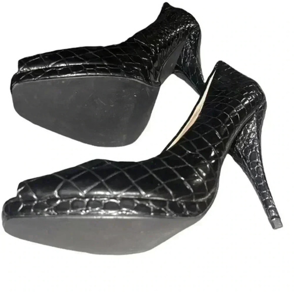 COLIN STUART PEEP TOE LEATHER PUMPS - Picture 4 of 11